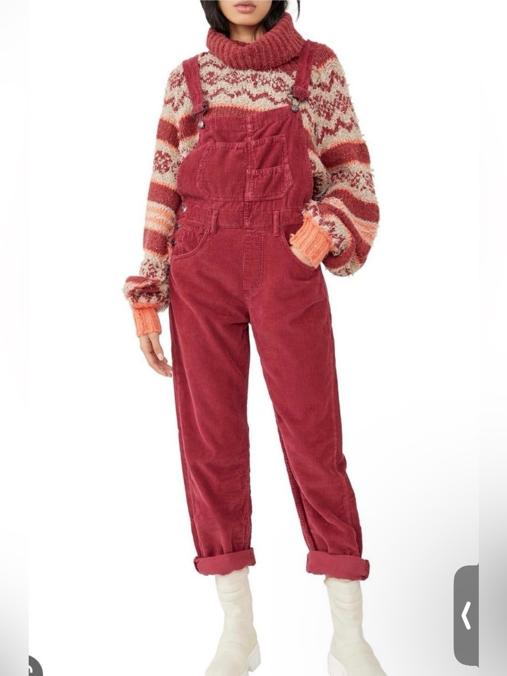 Free People -We the Free Ziggy Corduroy Overalls Size S/M